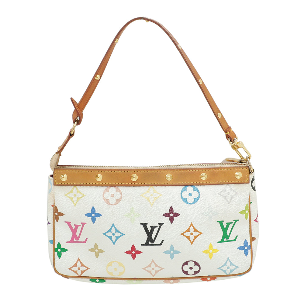 Louis Vuitton White Multicolor Accessories Pochette Bag-Louis Vuitton-THE CLOSET