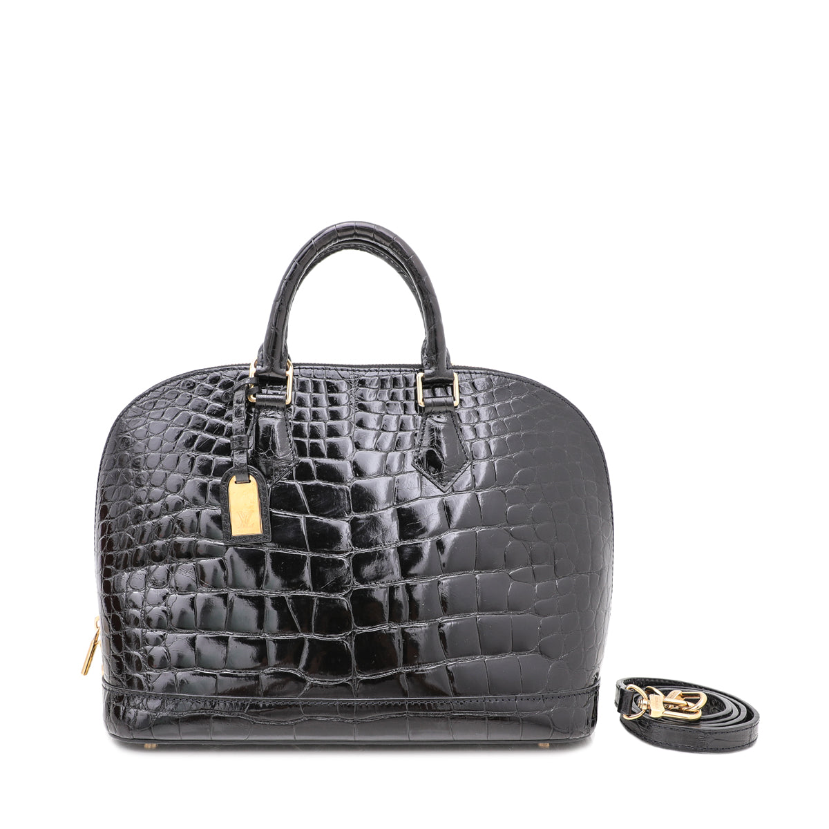 Louis Vuitton Black Crocodile Alma PM Bag-Louis Vuitton-THE CLOSET
