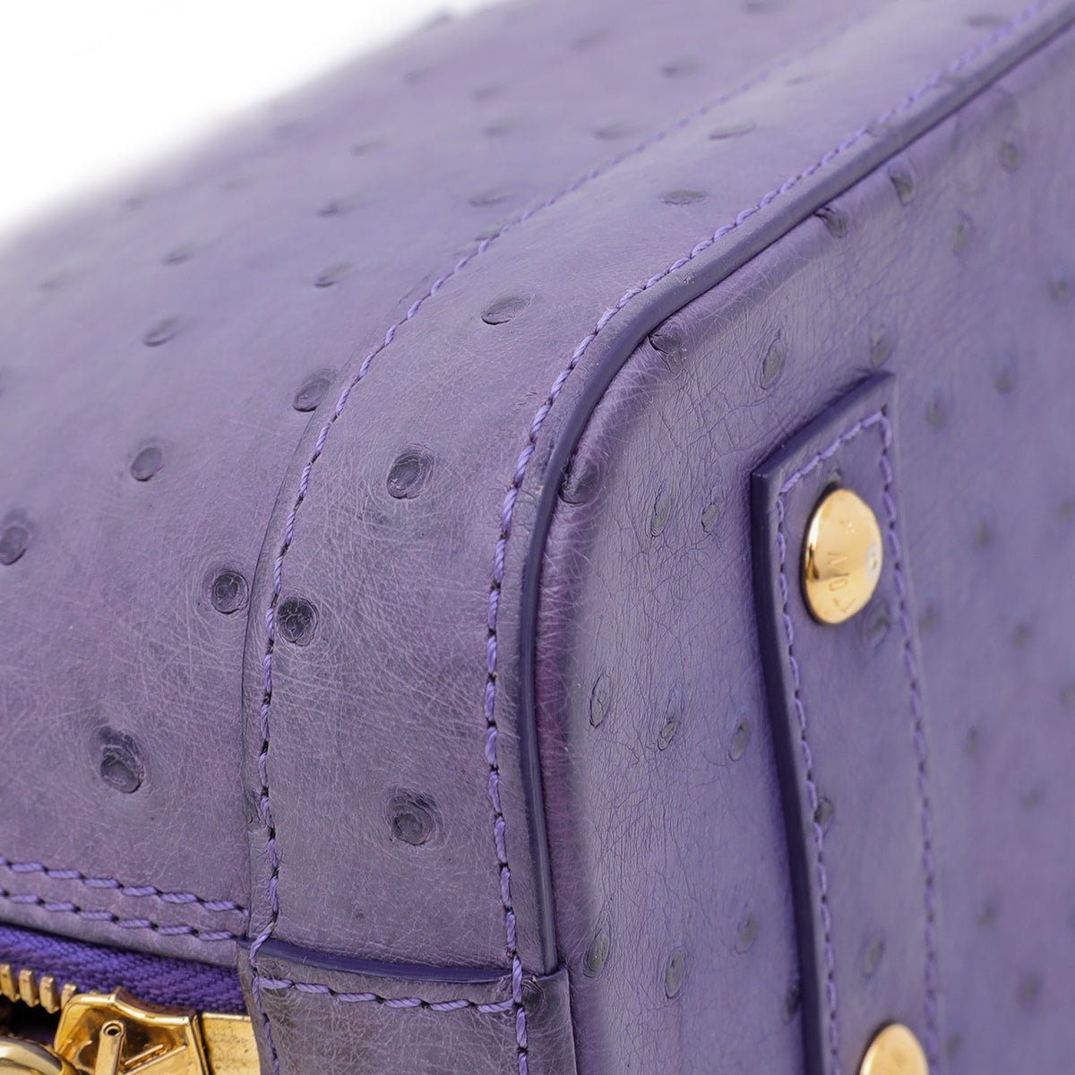 Alma bb ostrich handbag Louis Vuitton Purple in Ostrich - 34709771