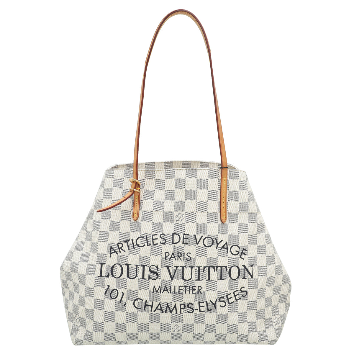 Louis+Vuitton+Cabas+Voyage+Shoulder+Bag+Blue+Canvas for sale online