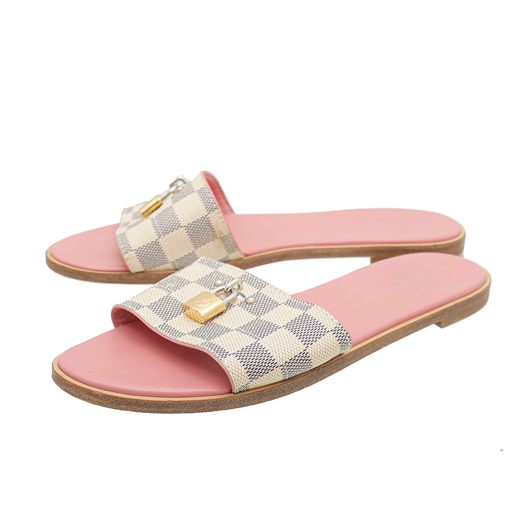 Louis Vuitton Azur Pink Lock It Flat Mule 41-Louis Vuitton-THE CLOSET