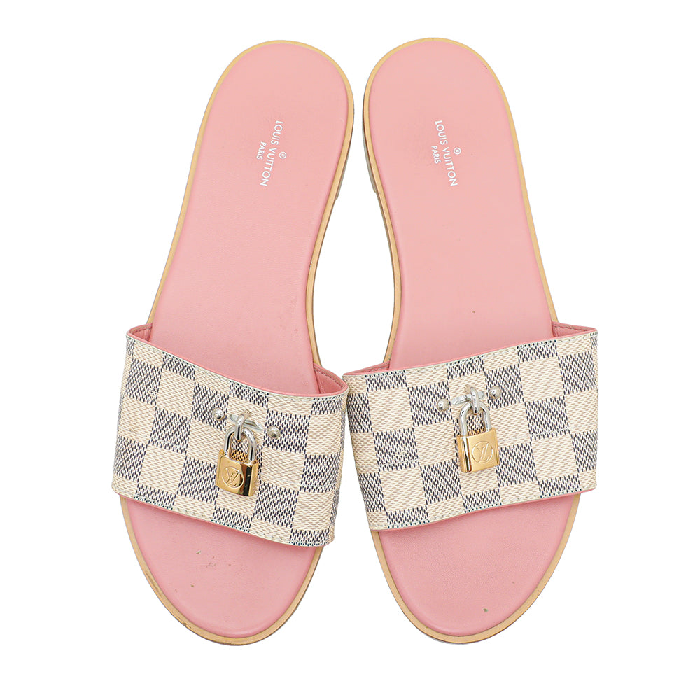 Louis Vuitton Azur Pink Lock It Flat Mule 41-Louis Vuitton-THE CLOSET