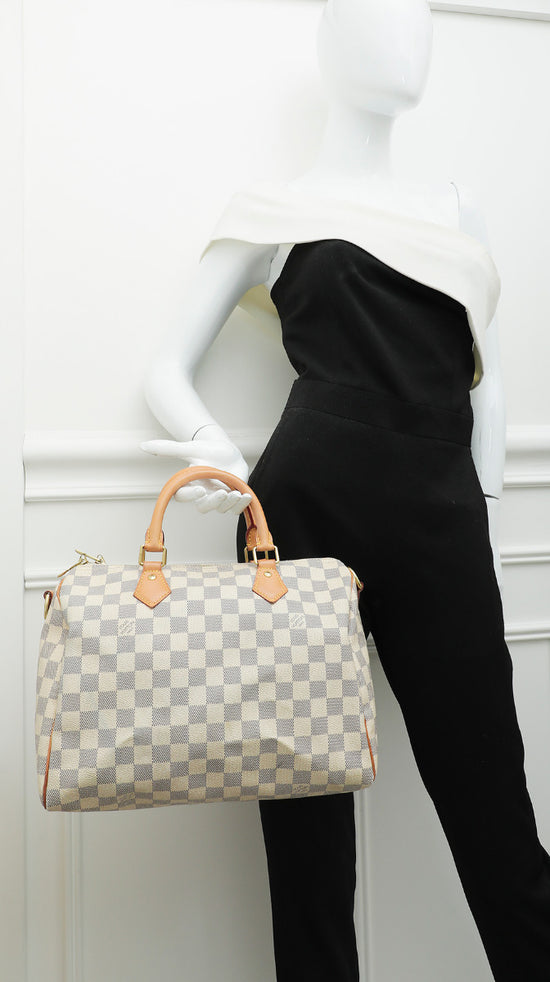 Louis Vuitton Azur Speedy 30 Bandouliere Bag