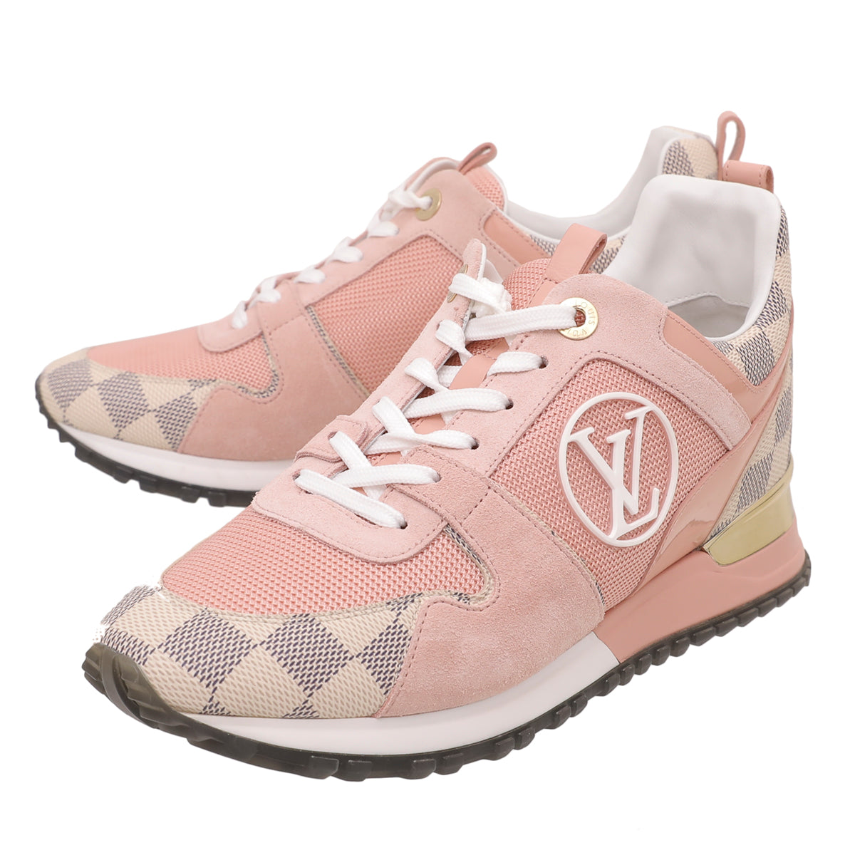 Louis Vuitton Azur Pink Suede Run Away Sneakers 38-Louis Vuitton-THE CLOSET