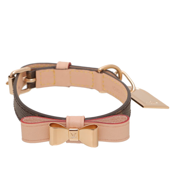 Louis Vuitton Baxter Dog Collar Monogram Bow X Small Brown in Canvas with  Gold-tone - US