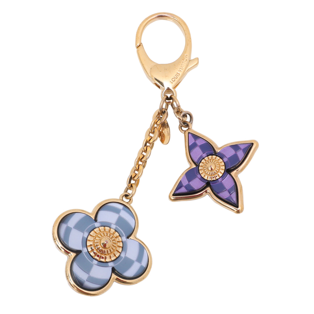 Louis Vuitton Blue Resin Mosaic Monogram Flower Key Holder Bag Charm-Louis Vuitton-THE CLOSET