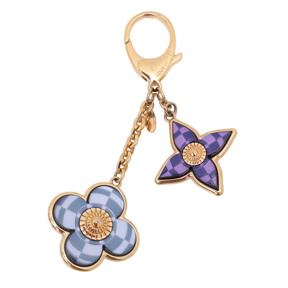 Louis Vuitton Blue Resin Mosaic Monogram Flower Key Holder Bag Charm