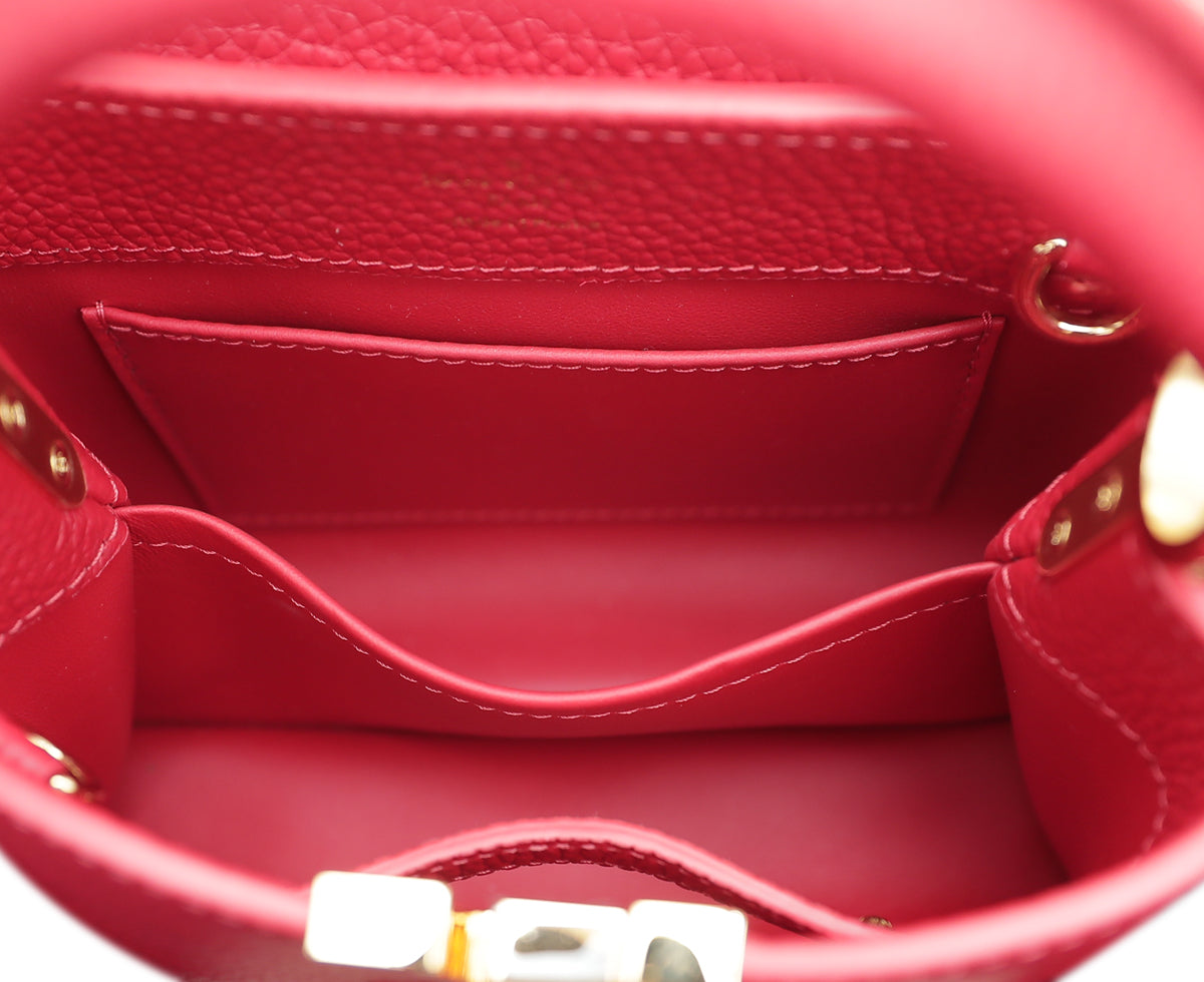 Louis Vuitton Mini Capucine rouge Scarlet! #louisvuittonbag #louisvuit