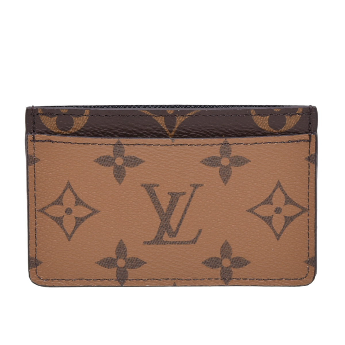 Louis Vuitton Brown Monogram Reverse Flat Card Holder-Louis Vuitton-THE CLOSET