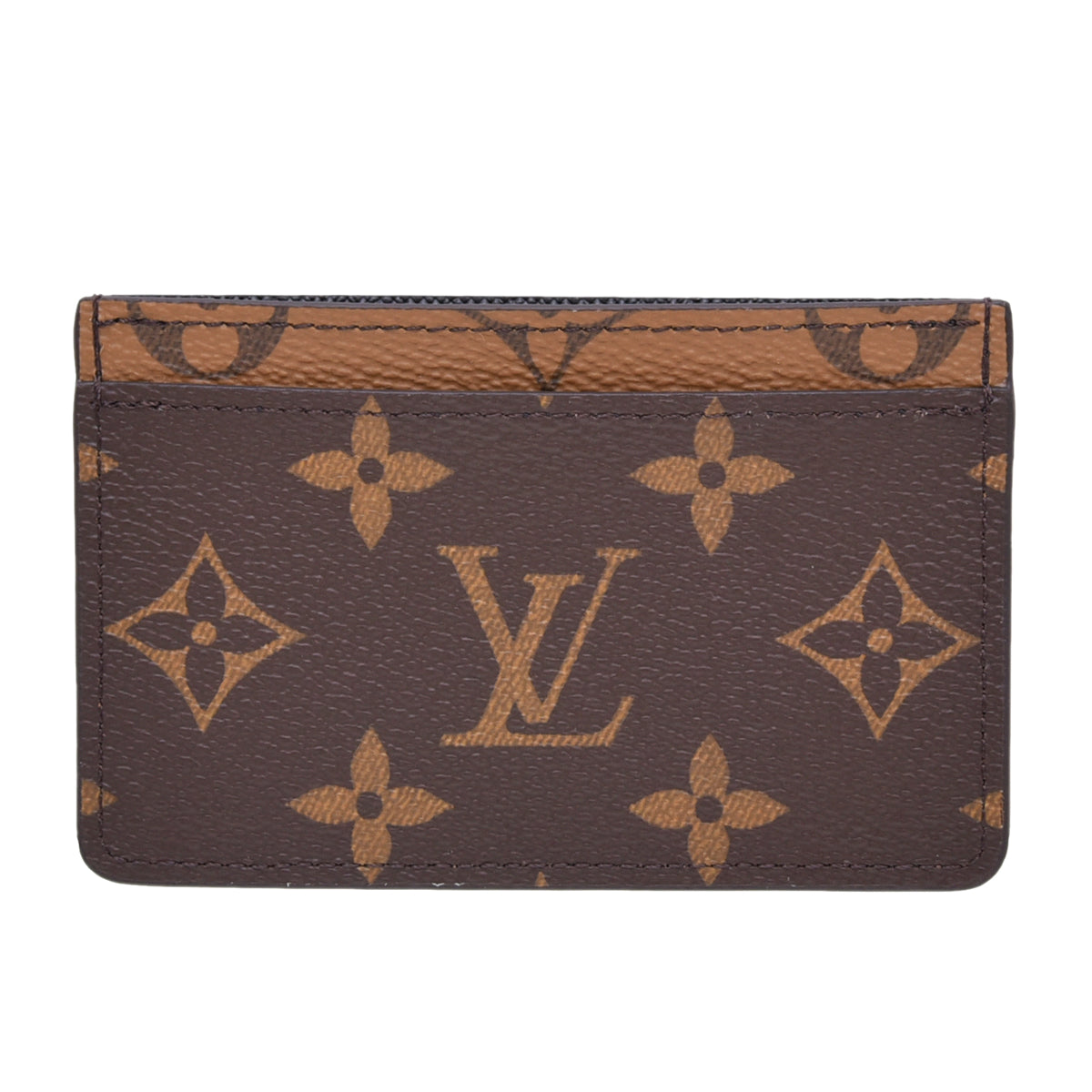Louis Vuitton Brown Monogram Reverse Flat Card Holder-Louis Vuitton-THE CLOSET