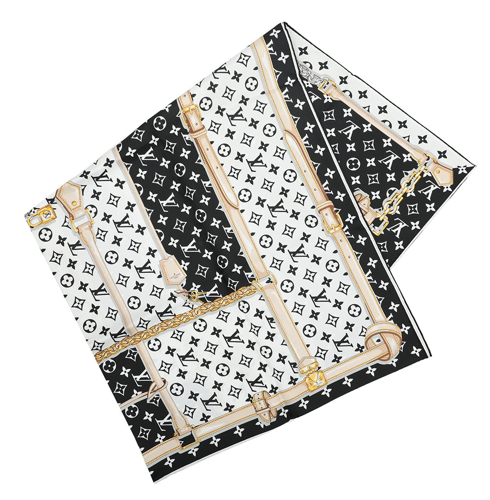 Louis Vuitton Bicolor Monogram Confidential Square Silk Scarf-Louis Vuitton-THE CLOSET