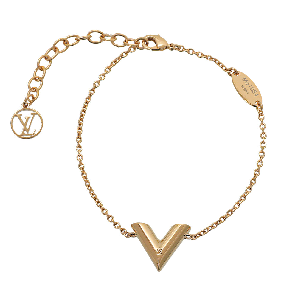 Louis Vuitton Gold V Essential Chain Bracelet – The Closet