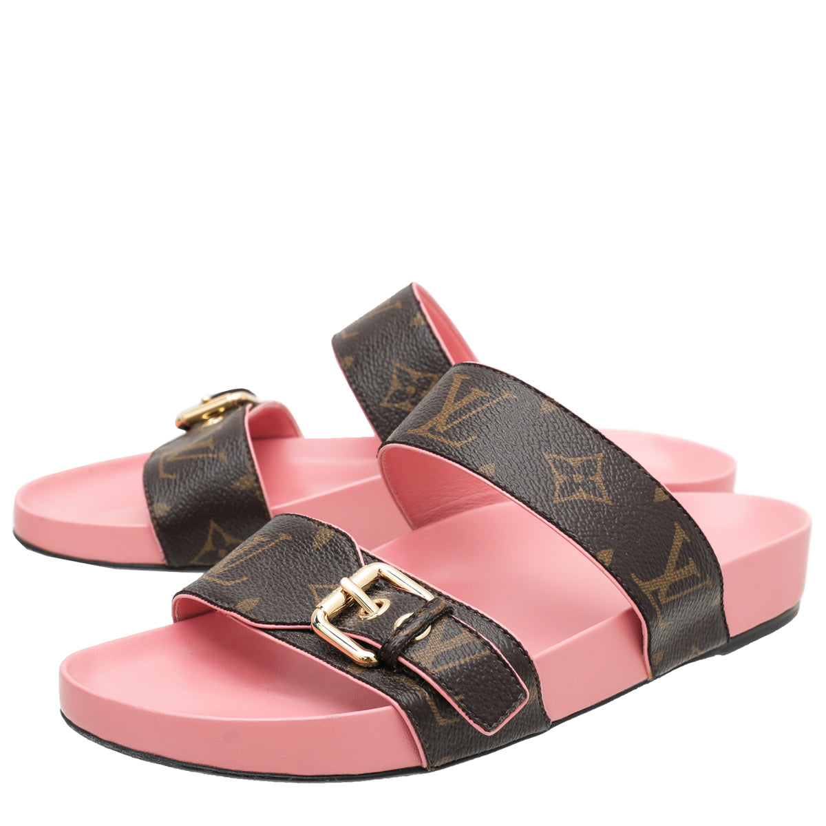 Louis Vuitton Monogram Pink Bom Dia Flat Mule 38-Louis Vuitton-THE CLOSET