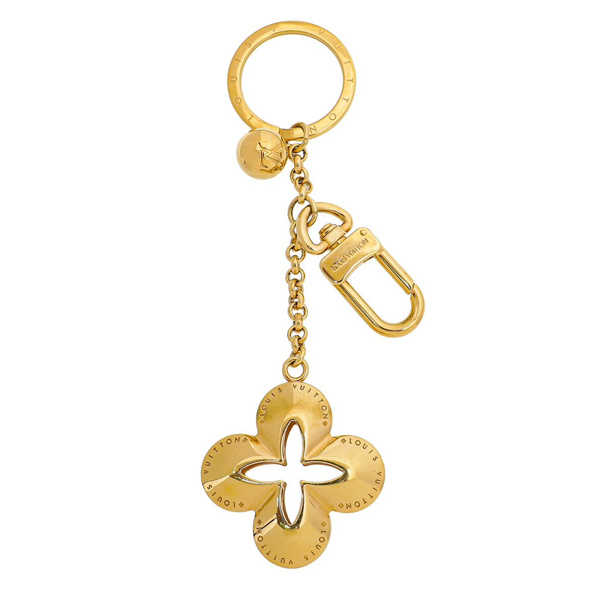Louis Vuitton Gold Brass Eclipse Key Holder Bag Charm