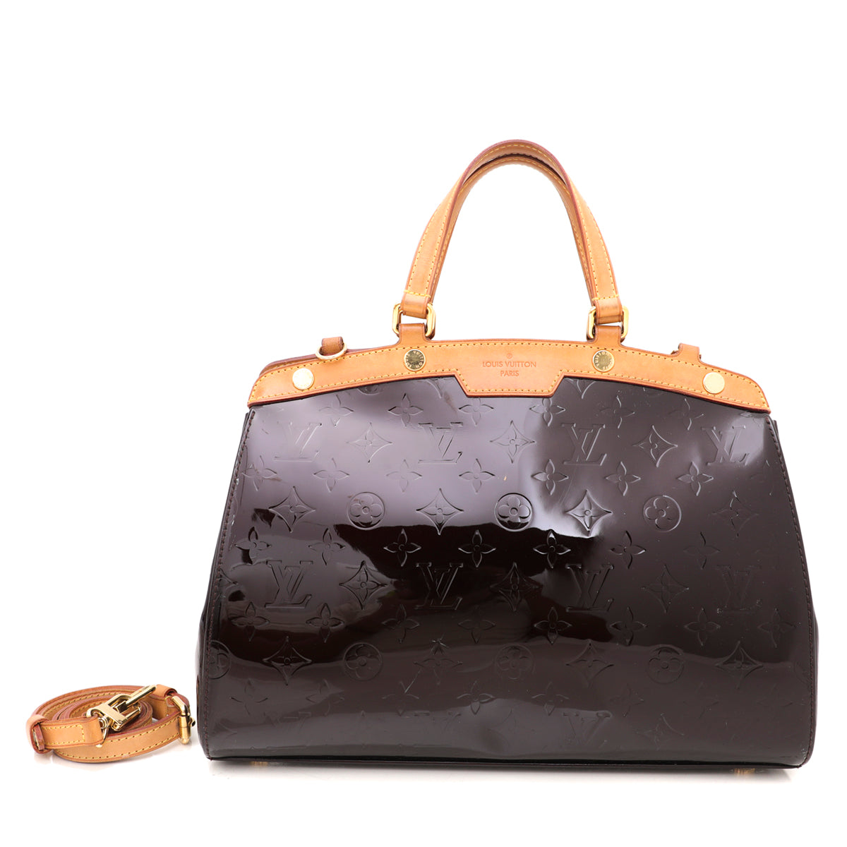 Louis Vuitton Amarante Monogram Vernis Brea MM Bag-Louis Vuitton-THE CLOSET