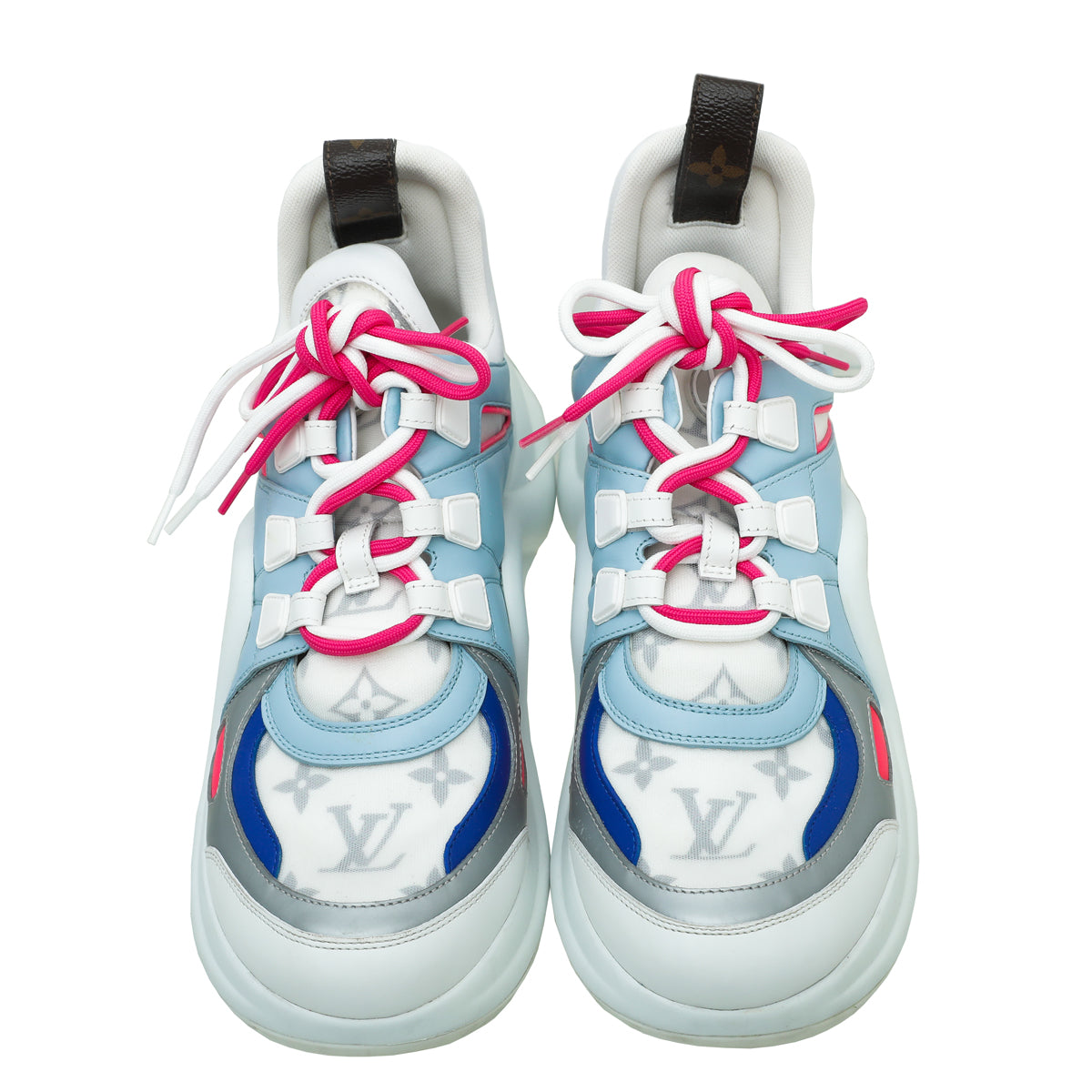 LOUIS VUITTON Monogram Multicolor Sneakers 39.5 White 606843