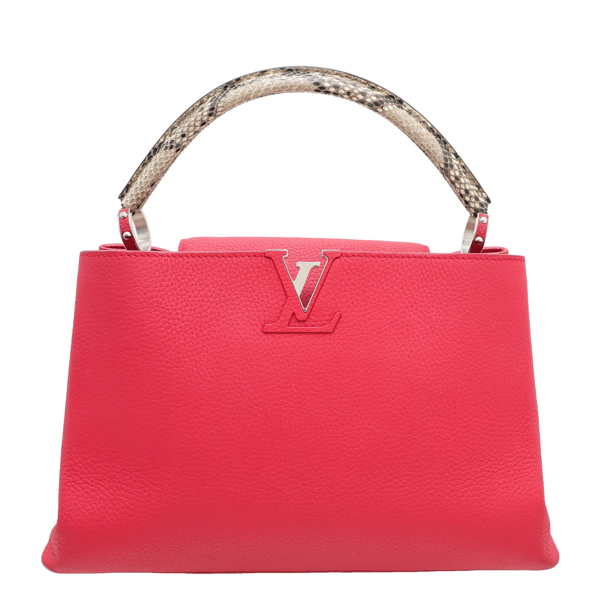 Louis Vuitton Red Natural Ayers Capucines Handle GM Bag-Louis Vuitton-THE CLOSET
