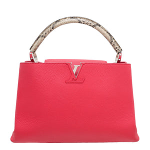 Louis Vuitton Red Natural Ayers Capucines التعامل مع حقيبة GM