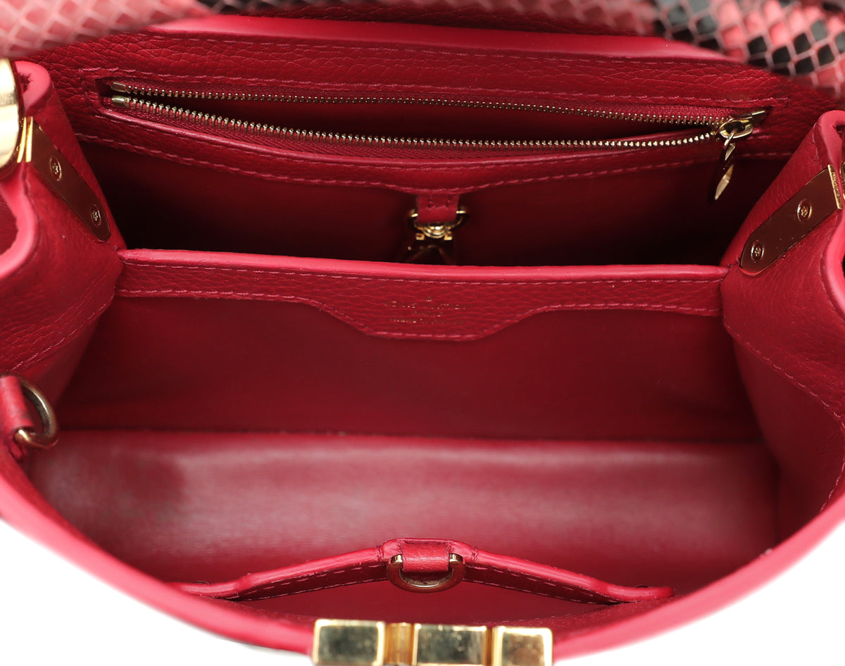 Louis Vuitton Red Capucines BB Bag W- Python Details-Louis Vuitton-THE CLOSET