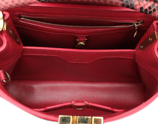 Louis Vuitton Red Capucines BB Bag W- Python Details