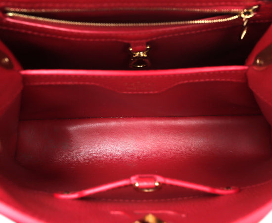 Louis Vuitton Red Capucines BB Bag W- Python Details