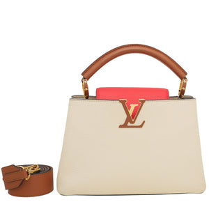 Louis Vuitton Tricolor Capucines BB Bag W- حزام عريض