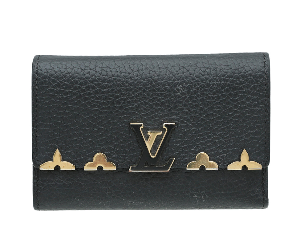 Louis Vuitton Black Capucines Flower Edges Compact Wallet-Louis Vuitton-THE CLOSET
