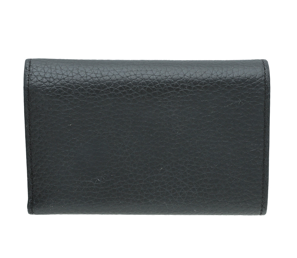 Louis Vuitton Black Capucines Flower Edges Compact Wallet-Louis Vuitton-THE CLOSET