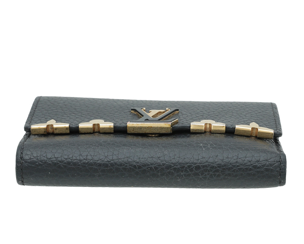 Louis Vuitton Black Capucines Flower Edges Compact Wallet-Louis Vuitton-THE CLOSET