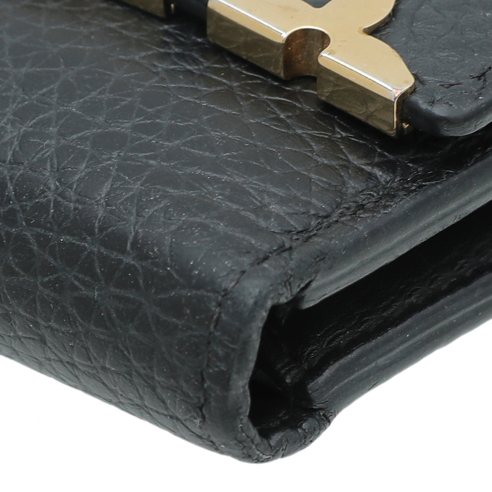 Louis Vuitton Black Capucines Flower Edges Compact Wallet
