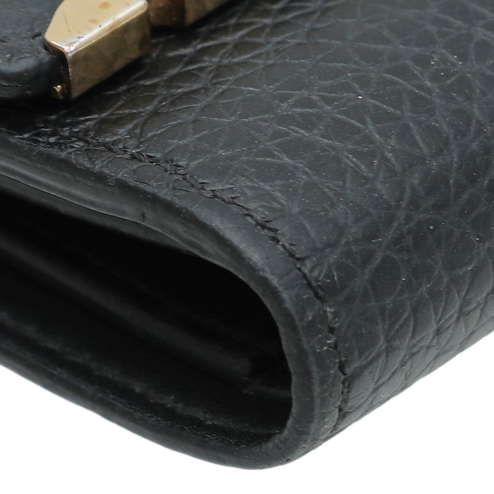 Louis Vuitton Black Capucines Flower Edges Compact Wallet-Louis Vuitton-THE CLOSET