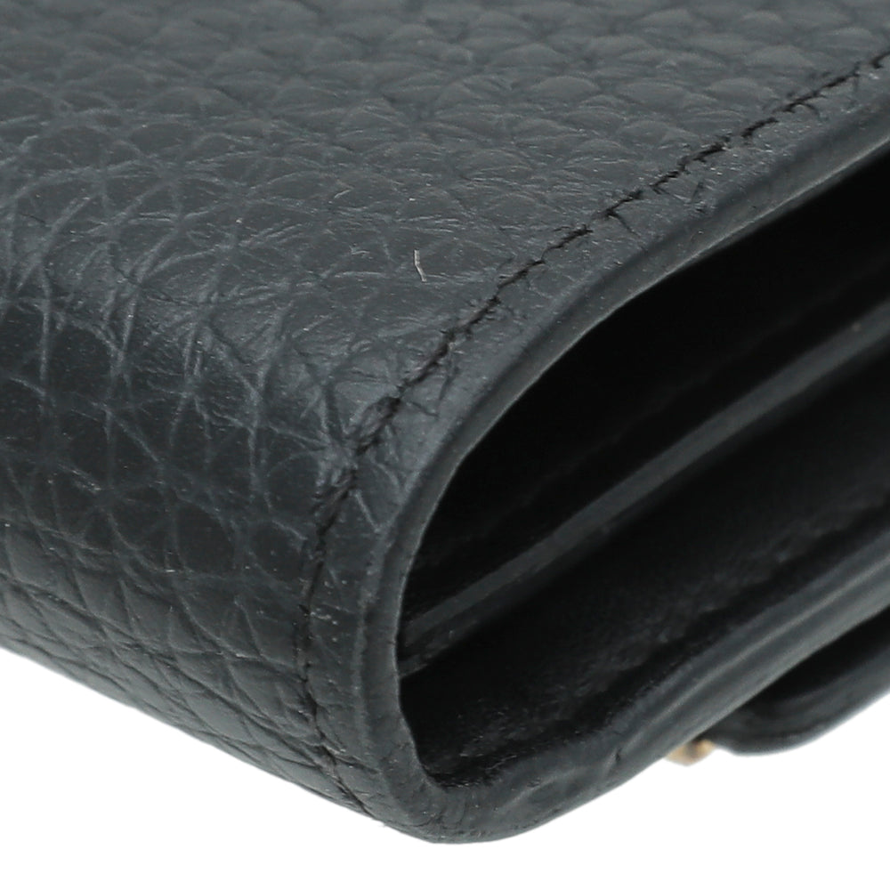 Louis Vuitton Black Capucines Flower Edges Compact Wallet-Louis Vuitton-THE CLOSET