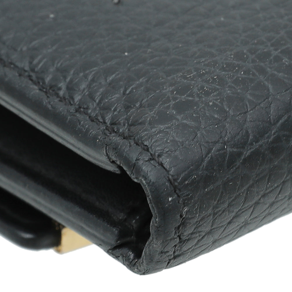 Louis Vuitton Black Capucines Flower Edges Compact Wallet-Louis Vuitton-THE CLOSET