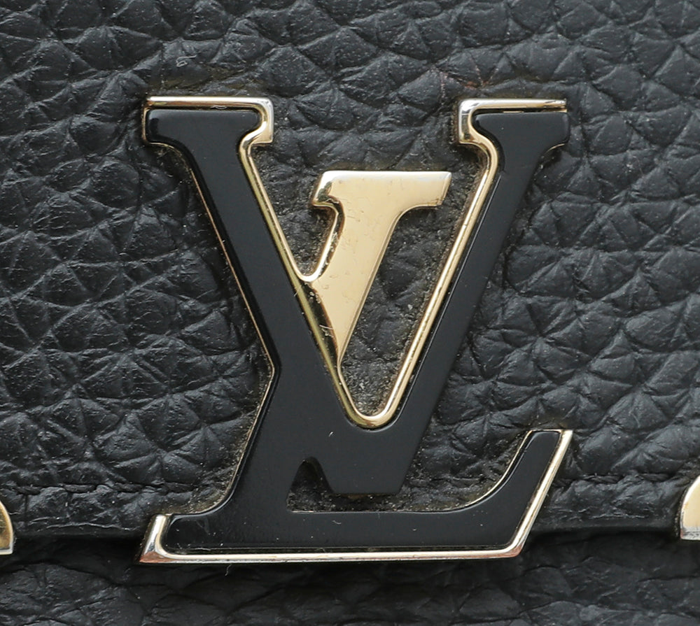 Louis Vuitton Black Capucines Flower Edges Compact Wallet-Louis Vuitton-THE CLOSET