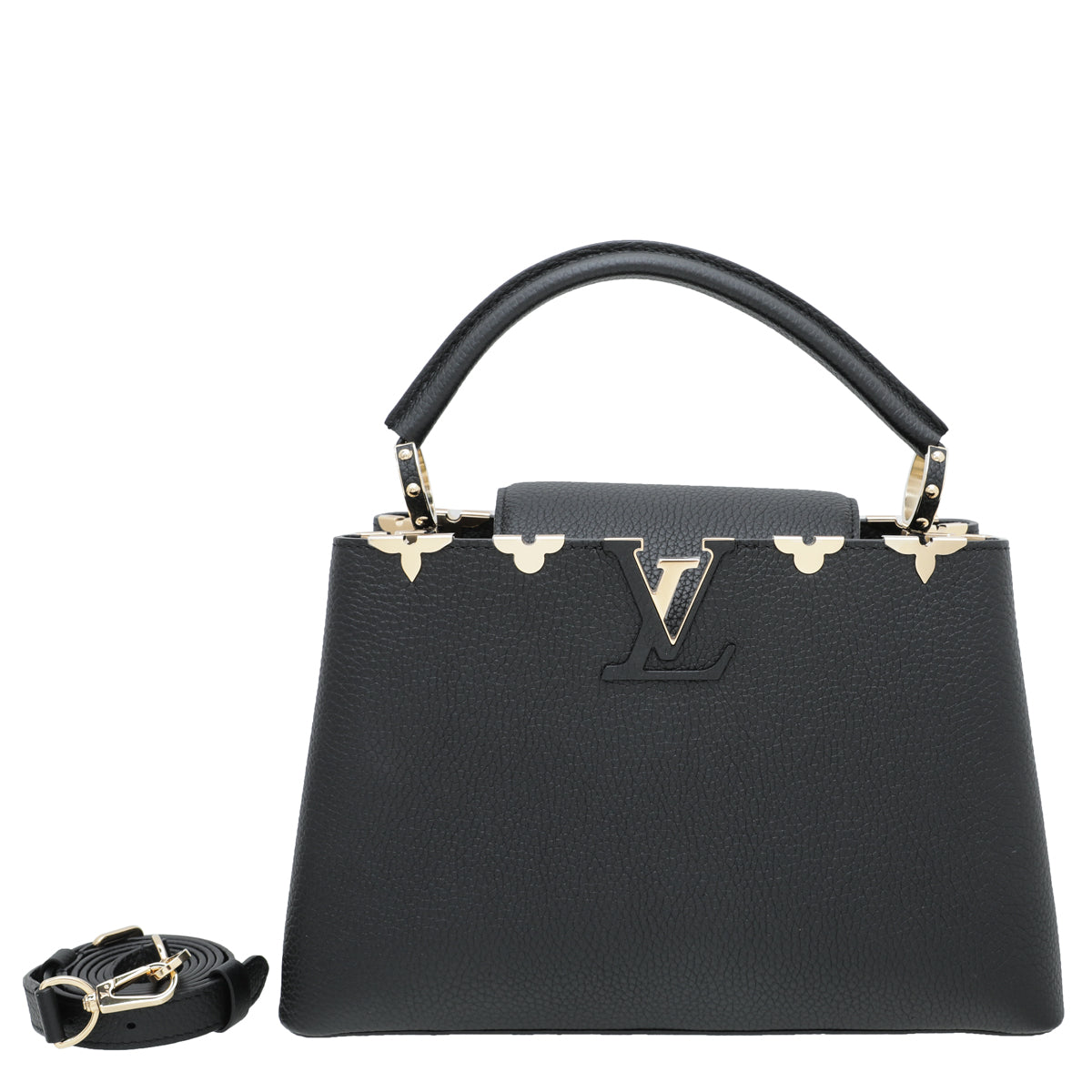 Louis Vuitton Black Capucines Monogram Flower Edge MM Bag