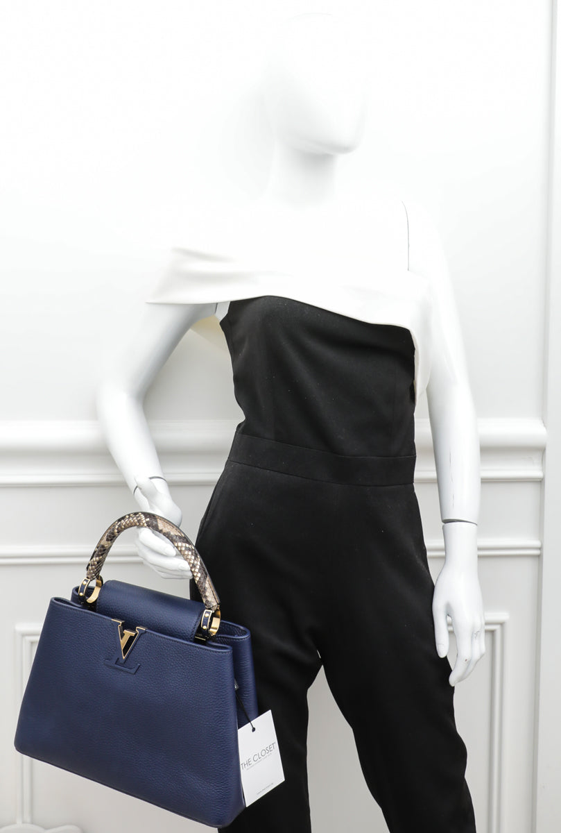 Louis Vuitton, Bags, Louis Vuitton Black Taurillon Python Capucines Pm