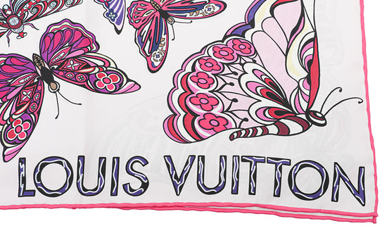 Louis Vuitton, Rose World Of Love Butterfly Motif Bandeau Scarf/wrap
