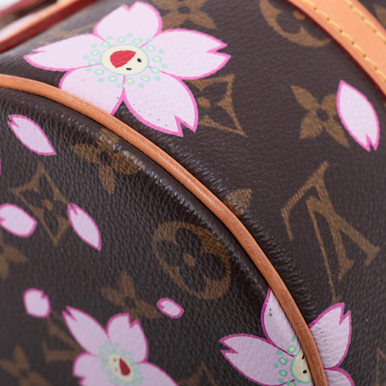 Louis Vuitton Brown Monogram Satin Cherry Blossom Flats