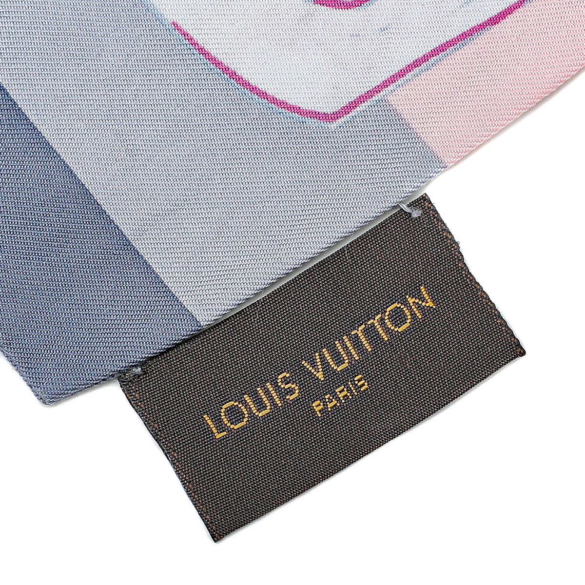 Louis Vuitton Bleu Ciel Chess Bandeau Silk Twilly