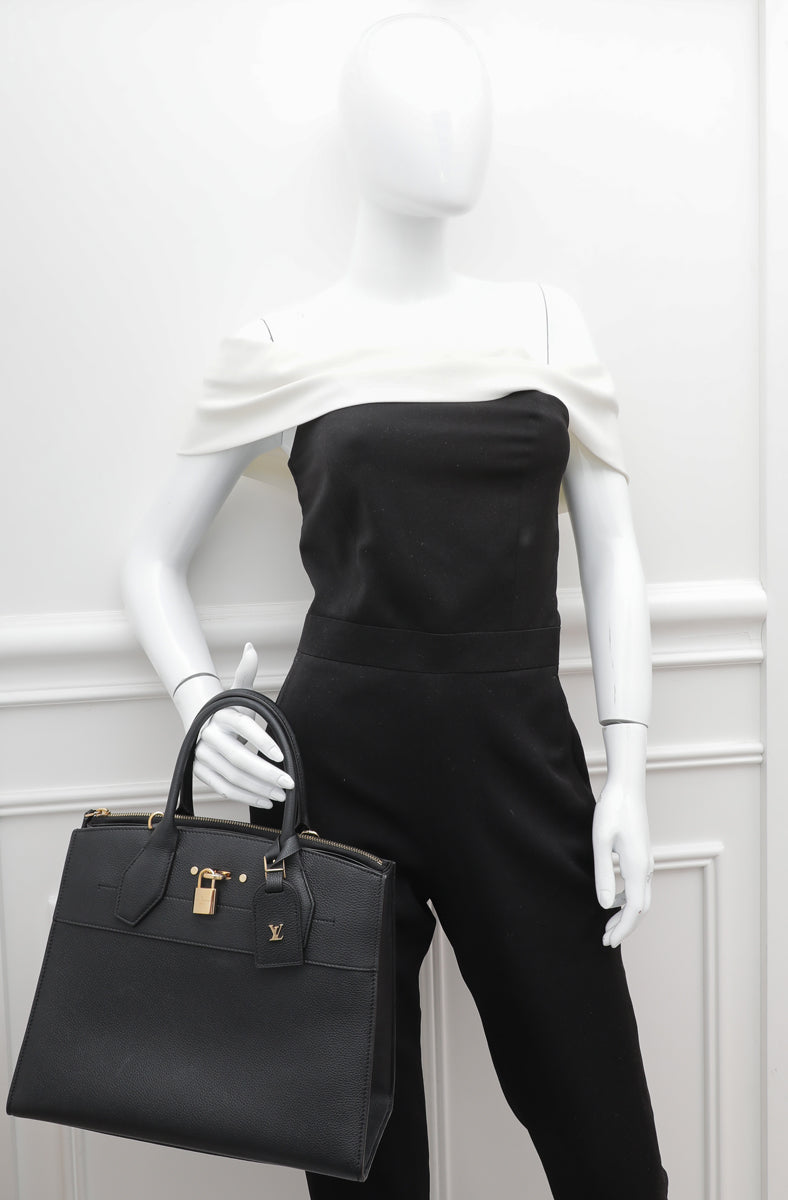 Louis Vuitton Black City Steamer MM Bag