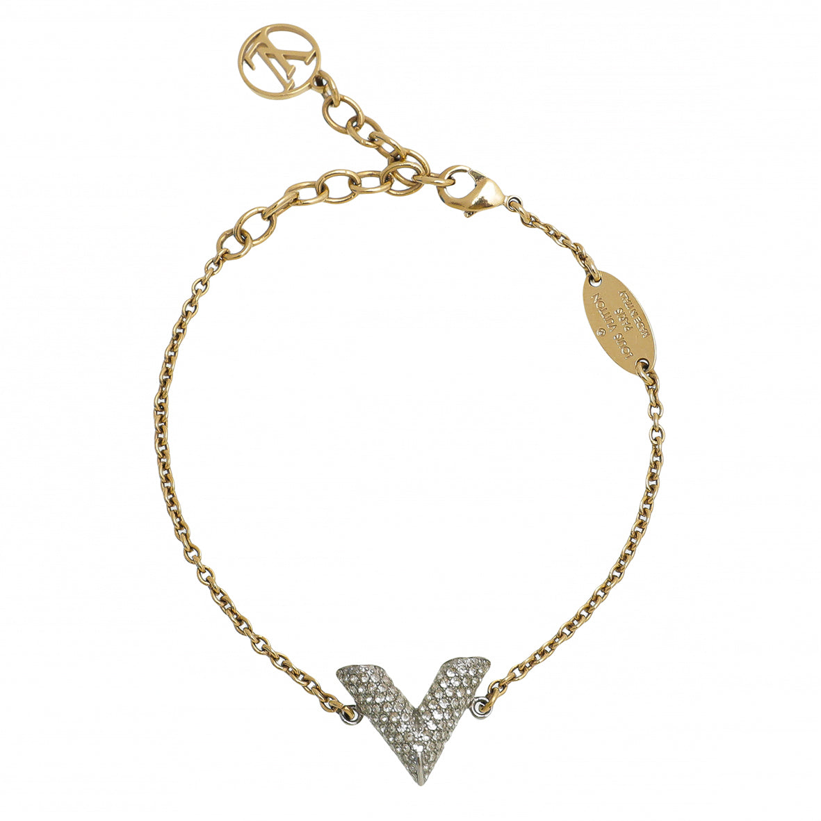Louis Vuitton Two Tone Crystal Essential V Bracelet-Louis Vuitton-THE CLOSET