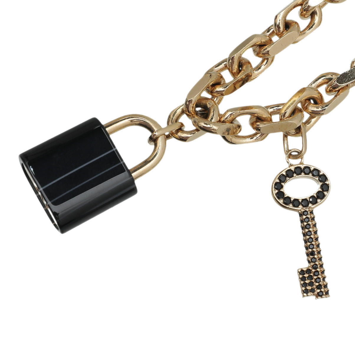 Louis Vuitton Bicolor Crystal Key Padlock Chain Bracelet