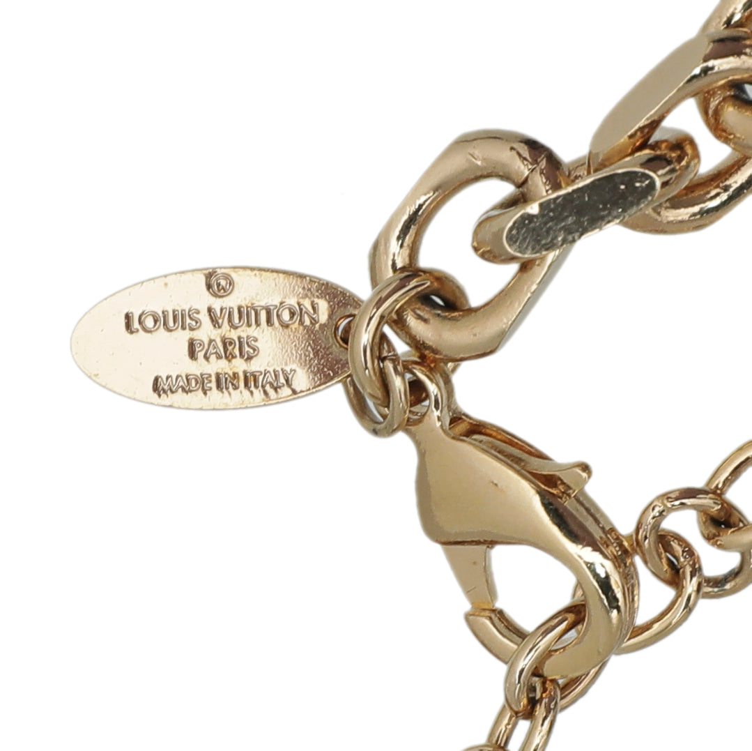 Louis Vuitton Bicolor Crystal Key Padlock Chain Bracelet-Louis Vuitton-THE CLOSET