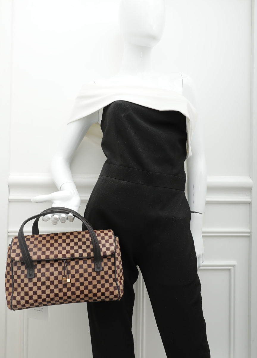 Louis Vuitton Vintage Damier Sauvage Lionne Brown Calf Hair Bag Leather  ref.664711 - Joli Closet