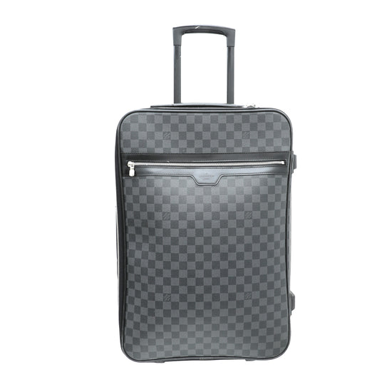 Louis Vuitton Damier Graphite Pegase 50 Rolling Luggage Trolley Leather  ref.294172 - Joli Closet