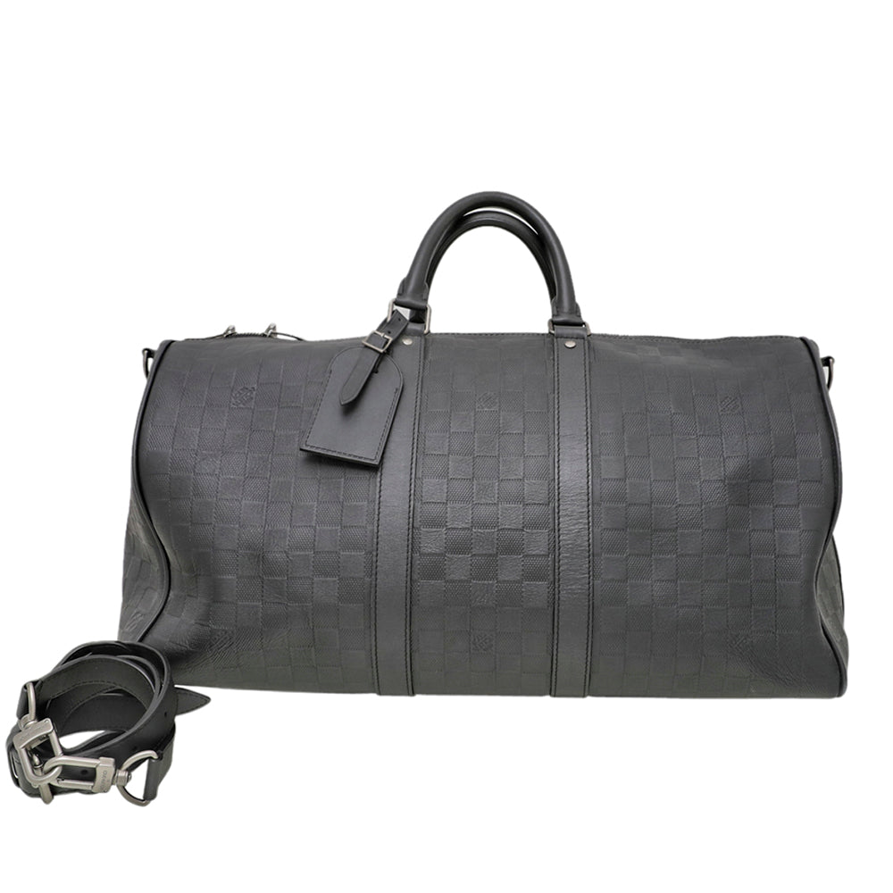 Louis Vuitton Black Damier Infini Keepall Bandouliere 45 Bag-Louis Vuitton-THE CLOSET