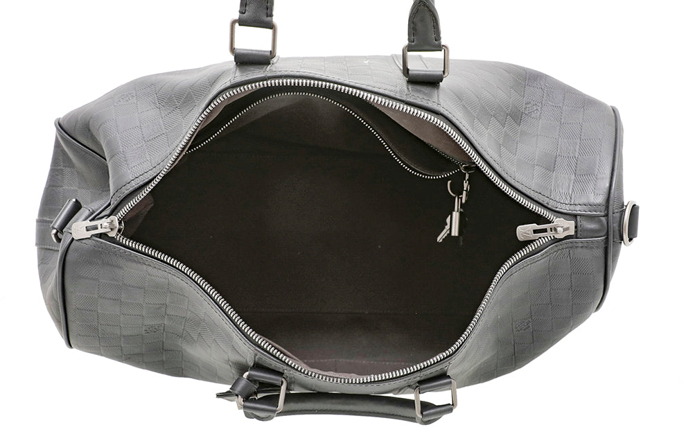 Louis Vuitton Black Damier Infini Keepall Bandouliere 45 Bag-Louis Vuitton-THE CLOSET