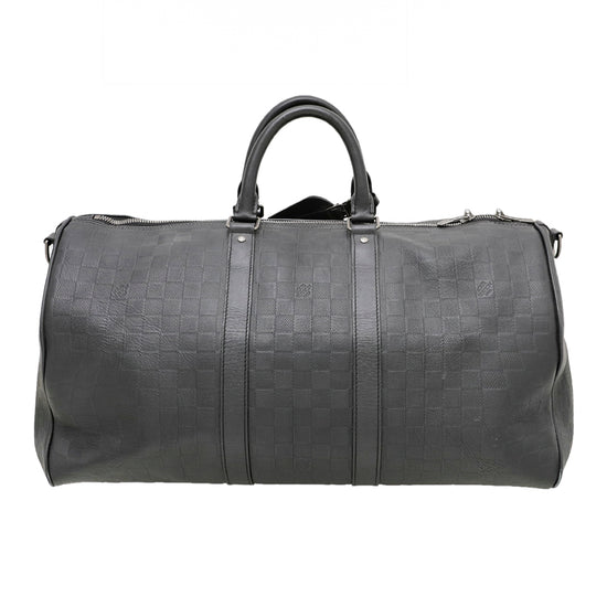 Louis Vuitton Black Damier Infini Keepall Bandouliere 45 Bag