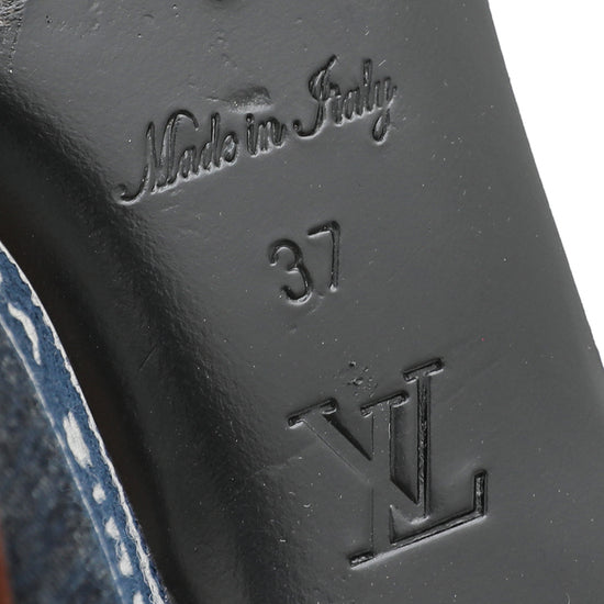 Louis Vuitton Denim Blue Croisiere Wedge Sandal 37