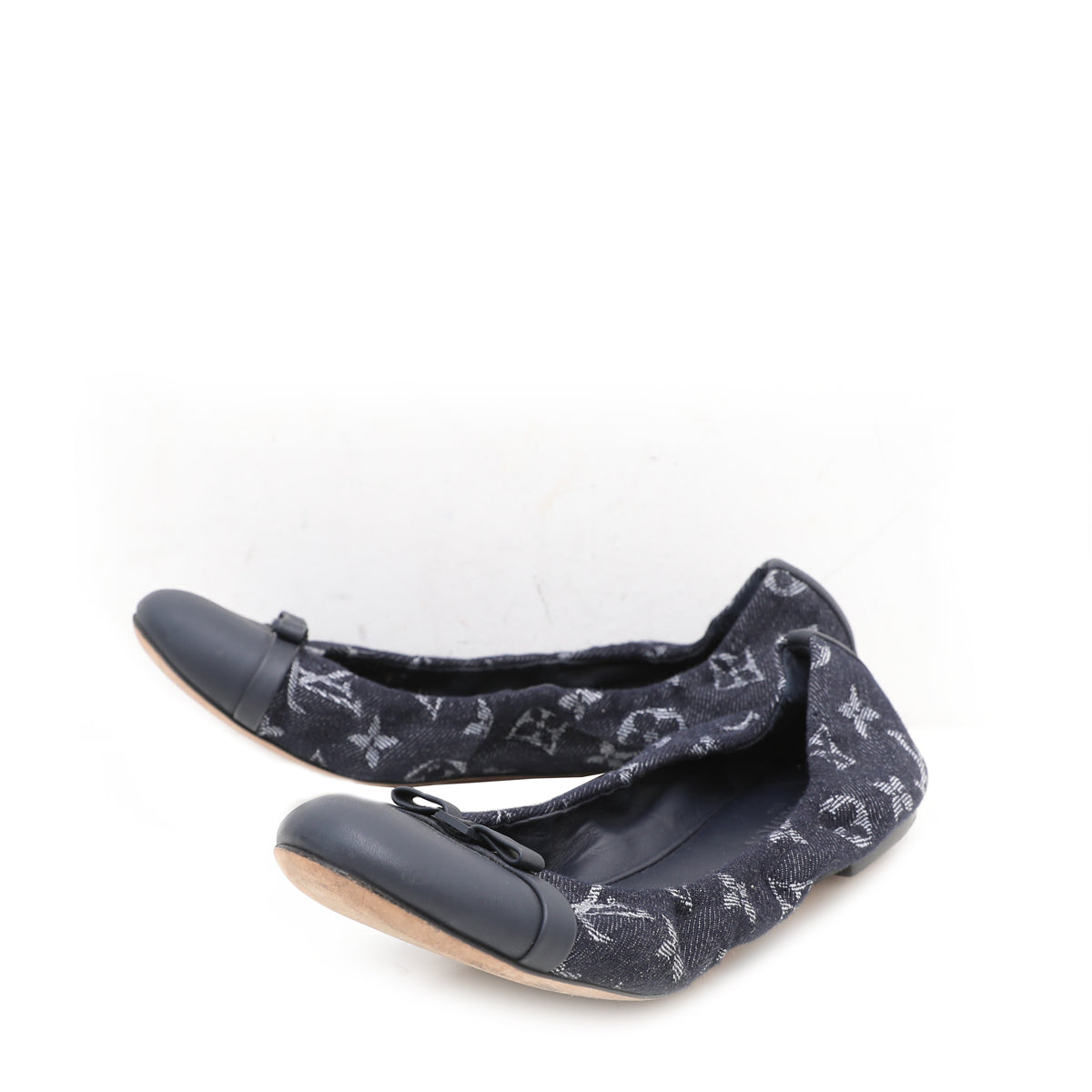 Louis Vuitton Navy Blue Denim Monogram Elba Flat Ballerina 39-Louis Vuitton-THE CLOSET